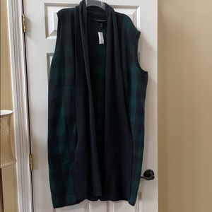 NEW!! Lane Bryant dark green/black plaid sweater